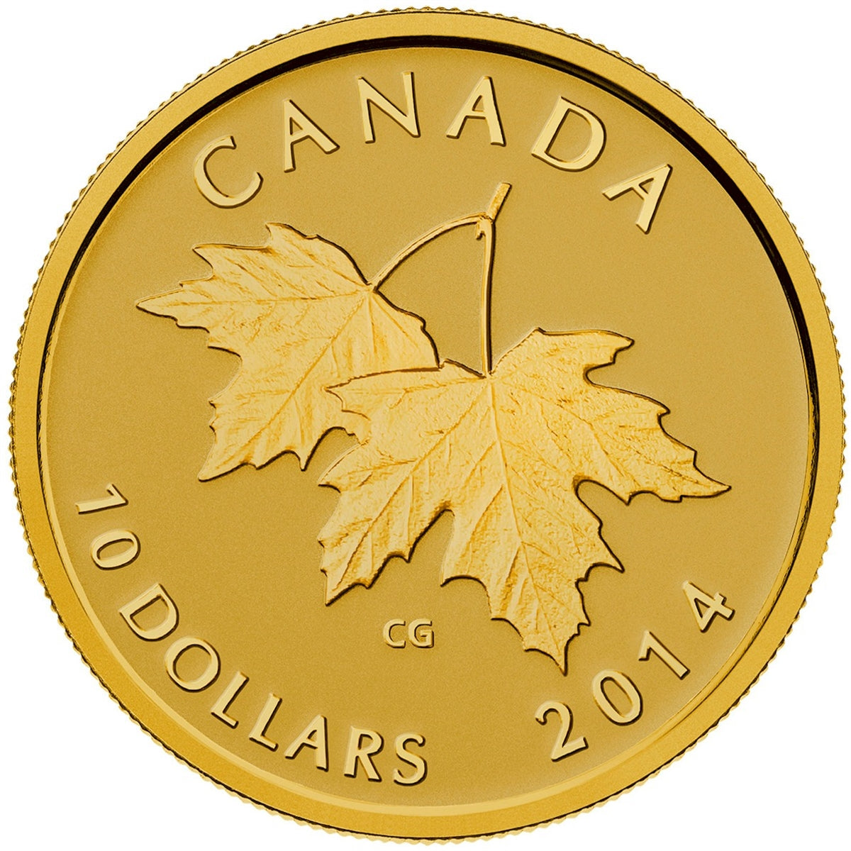 2014 Canada $10 Maple Leaves with 1953 Effigy 1/4oz. Pure Gold (NO Tax)