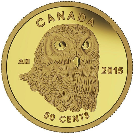 2015 Canada 50-cent Owl 1/25oz. Pure Gold Coin (TAX Exempt)