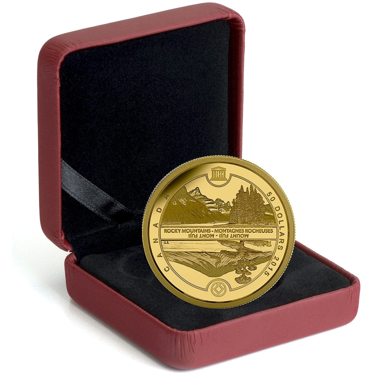 2015 Canada $50 UNESCO Mount Fuji & Canadian Rockies 1/4oz. Pure Gold (No Tax)