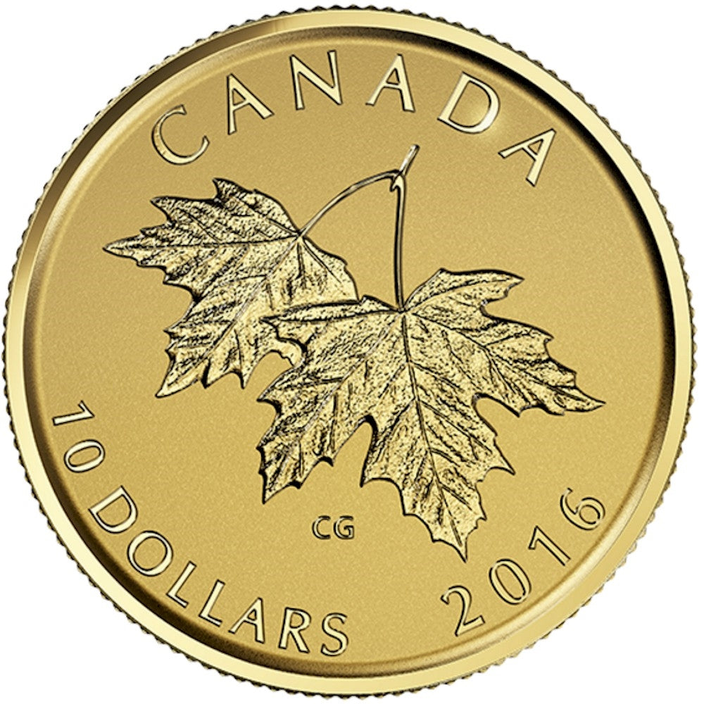 2016 Canada $10 Maple Leaves with 2003 Effigy 1/4oz. Pure Gold Coin (No Tax)