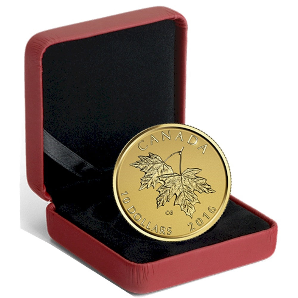 2016 Canada $10 Maple Leaves with 2003 Effigy 1/4oz. Pure Gold Coin (No Tax)