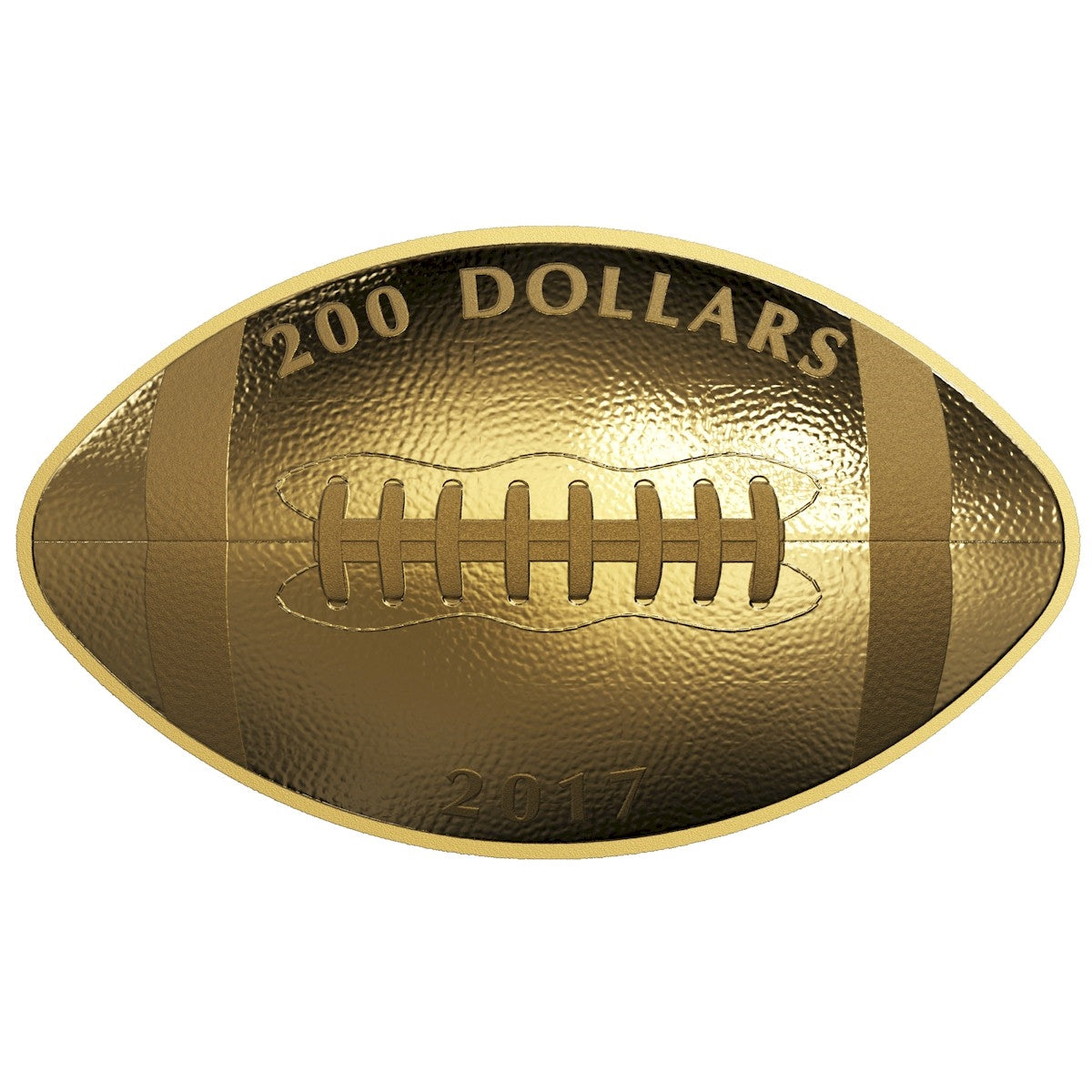 2017 Canada $200 Football-Shaped and Curved Pure Gold Coin (No Tax)