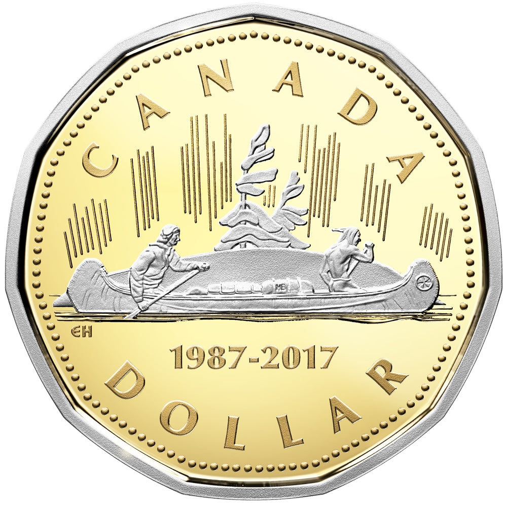 2017 Canada $1 30th Anniversary of the Loonie Pure Gold 2-coin Set (No Tax)