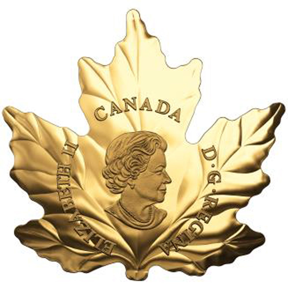 2017 Canada $200 Autumn Fire Shaped Maple Leaf 1oz. Pure Gold (No Tax)