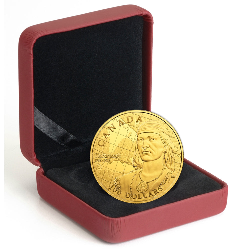 2018 Canada $100 250th Anniversary of the Birth of Tecumseh 14k Gold Coin