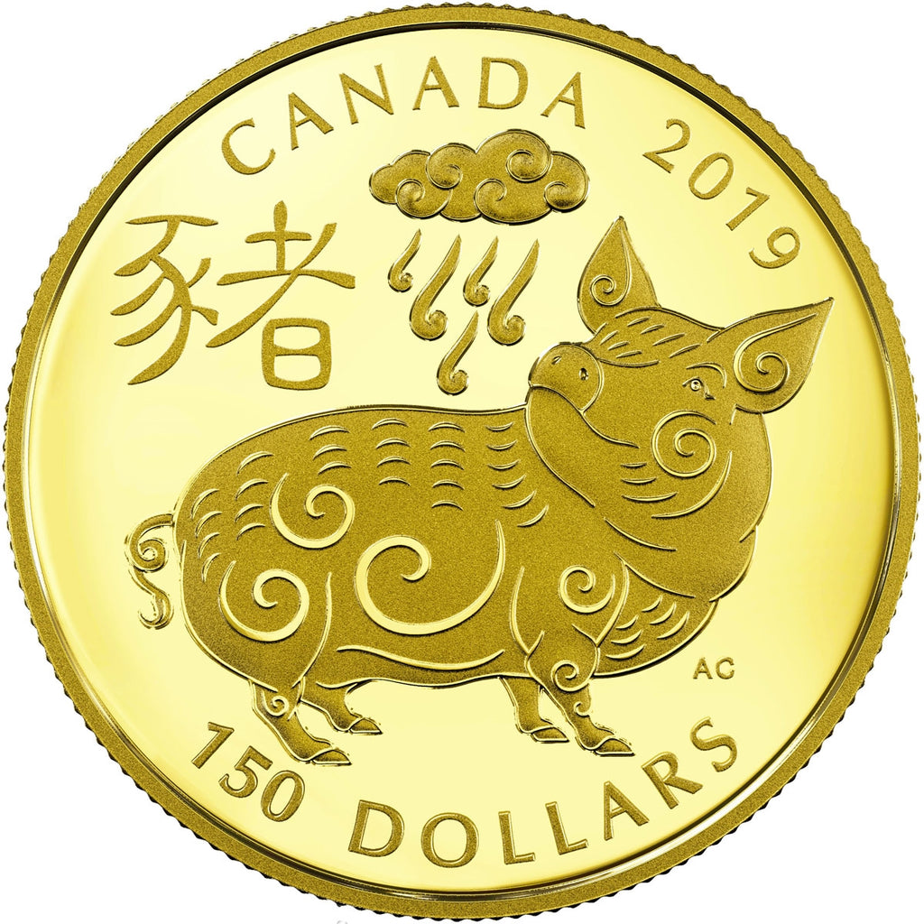 2019 Canada $150 Year of the Pig 18k Gold Coin