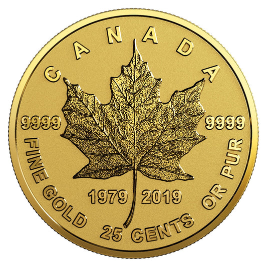 2019 Canada 25-cent 40th Anniversary of the GML Pure Gold Coin (No Tax)