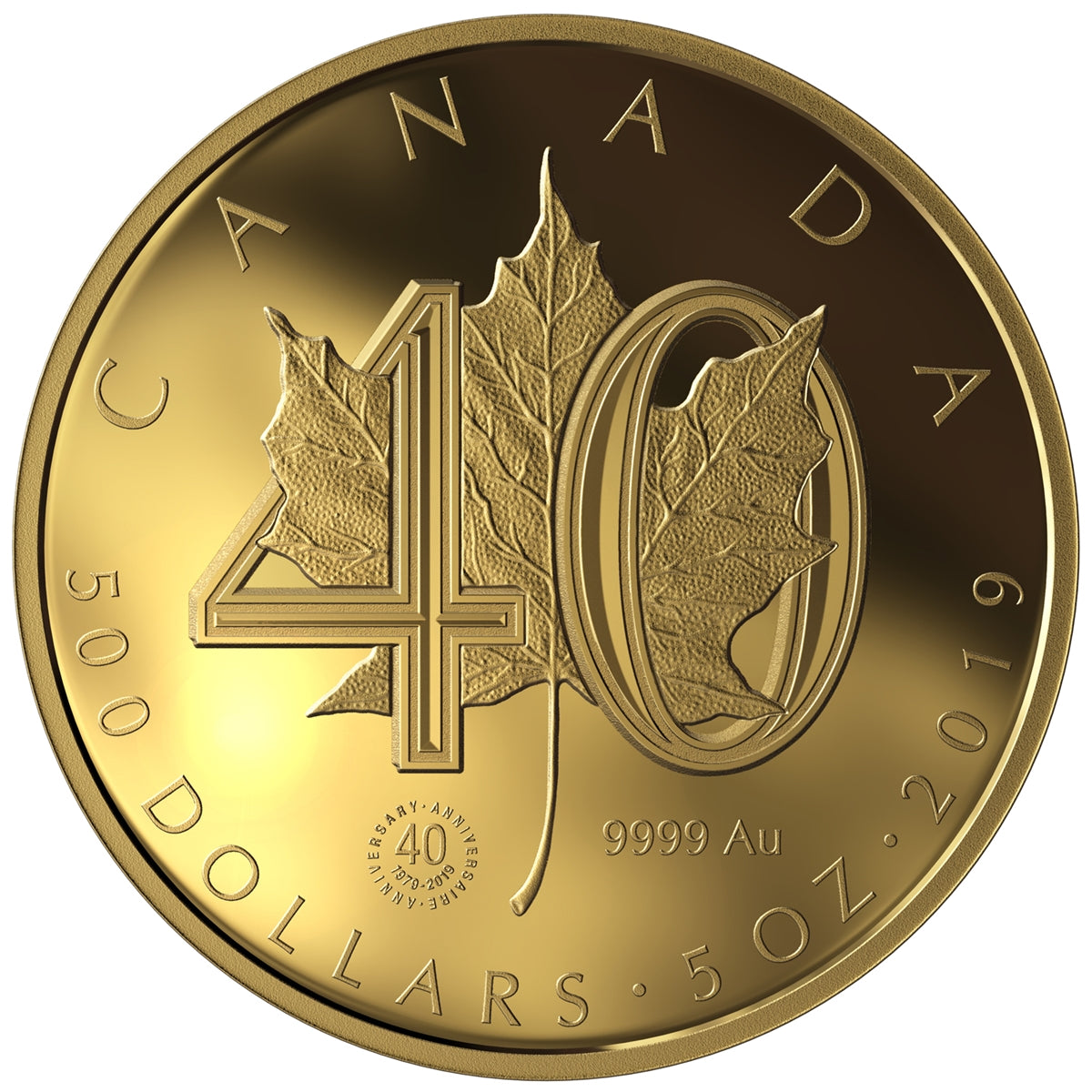 2020 Canada $500 40th Anniversary of the Gold Maple Leaf Pure Gold Coin (No Tax)