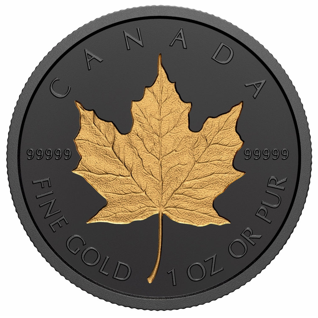 2020 Canada $200 Rhodium-Plated Incuse 1oz. Gold Maple Leaf (NO Tax)