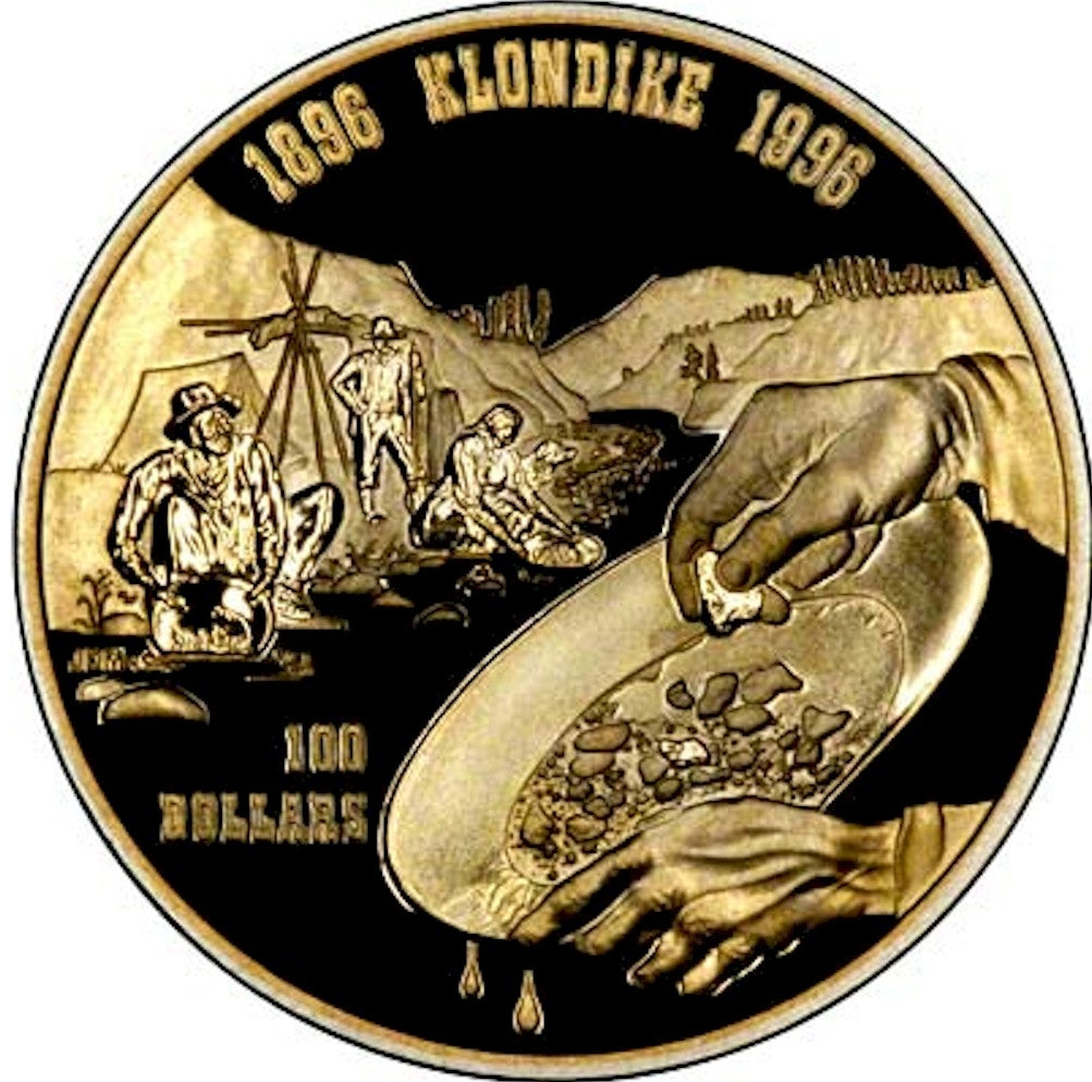 1996 Canada $100 First Major Gold Discovery in the Klondike 14K Gold