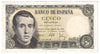 Spain 1951 5 Pesetas Note, Pick #140, EF-AU