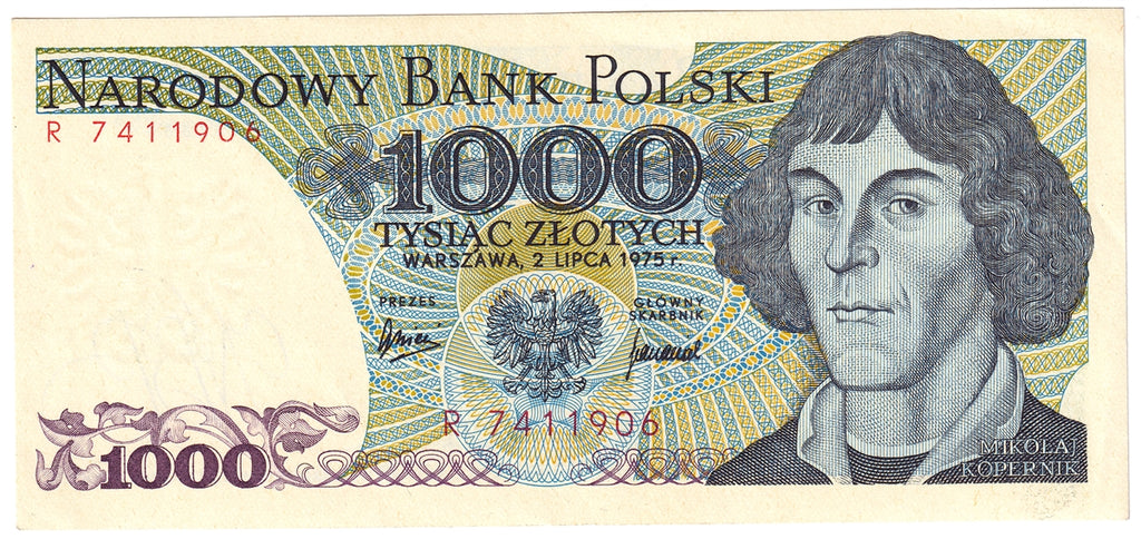 Poland 1975 1,000 Zlotych Note, Pick #146a, AU-UNC