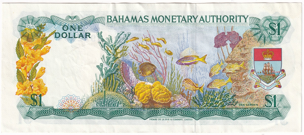 Bahamas 1968 1 Dollar Note, Pick #27a, EF