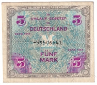 Germany 1944 5 Mark Note, Pick #193d, VF