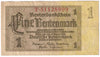 Germany 1937 1 Rentenmark Note, Pick #173b, 8 Digit, VF