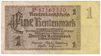 Germany 1937 1 Rentenmark Note, Pick #173b, F