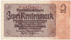 Germany 1937 2 Rentenmark Note, Pick #174b, EF