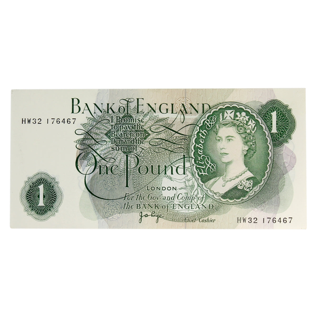 Great Britain 1970- 1 Pound Note, BE81c, UNC