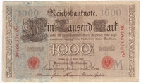 Germany 1910 1,000 Mark Note, Pick #44b, VF-EF (L)