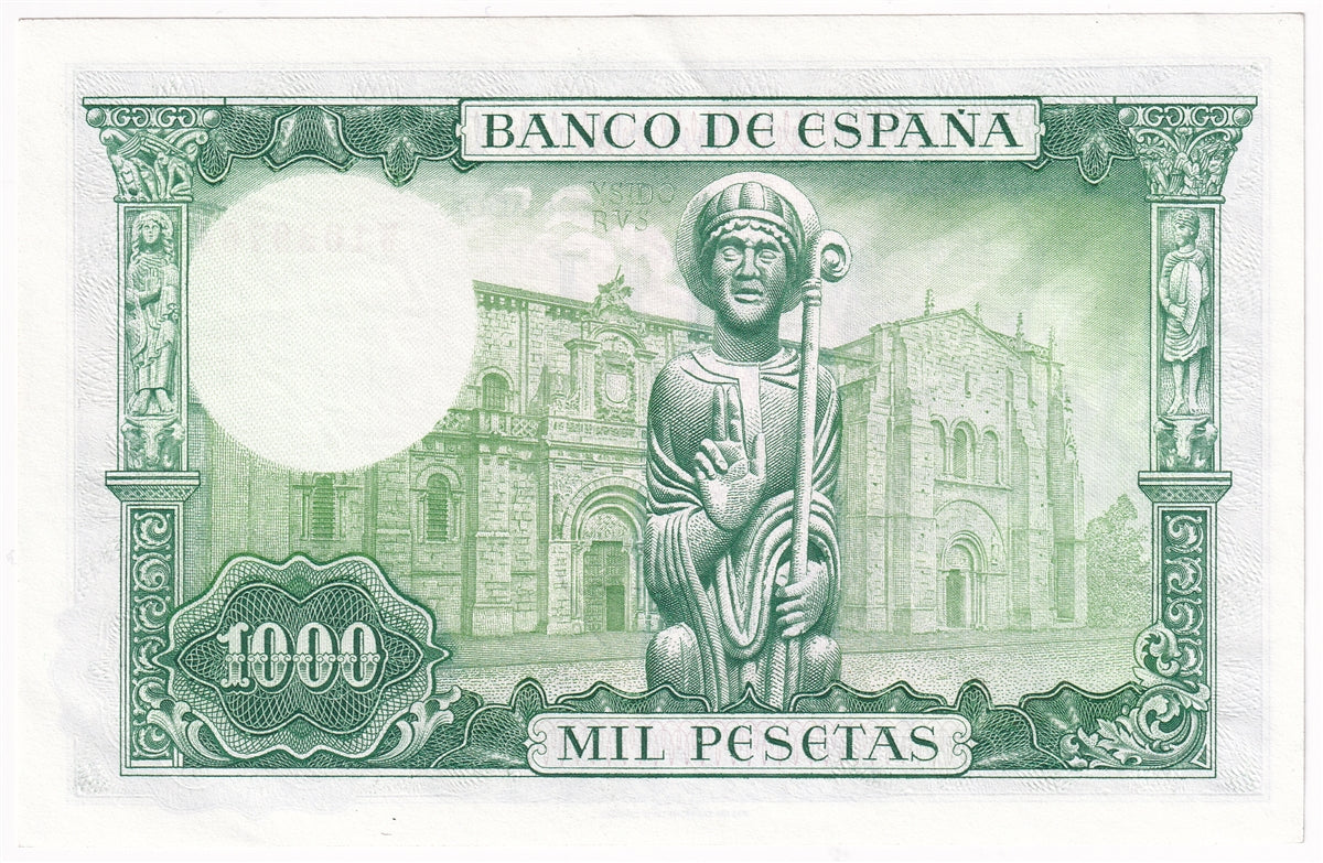 Spain 1965 1,000 Pesetas Note, Pick #151, AU-UNC