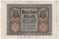 Germany 1920 100 Mark Note, Pick #69a F (L)