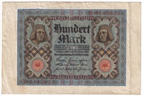 Germany 1920 100 Mark Note, Pick #69a, VF-EF (L)