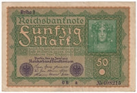 Germany 1919 50 Mark Note, Pick #66, EF (L)