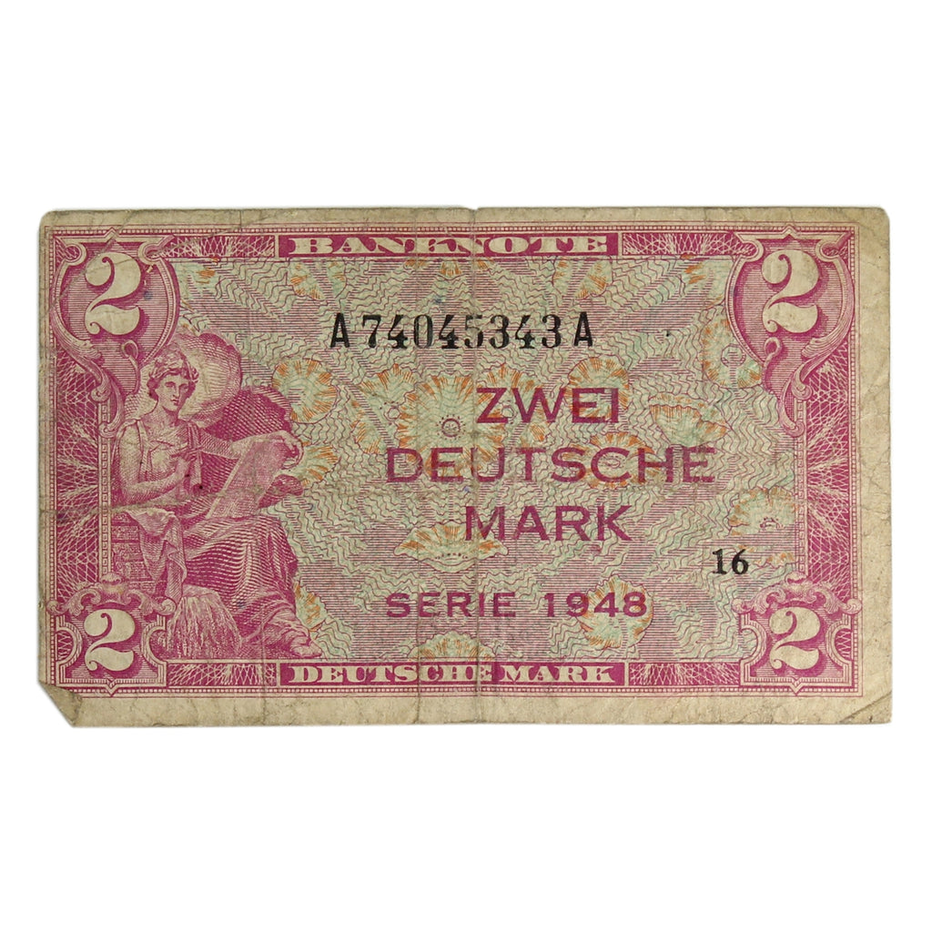 Germany 1948 2 Deutsche Mark Note, Pick #3a, VG