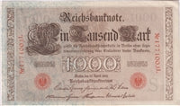 Germany 1910 1,000 Mark Note, Pick #44b, EF (L)