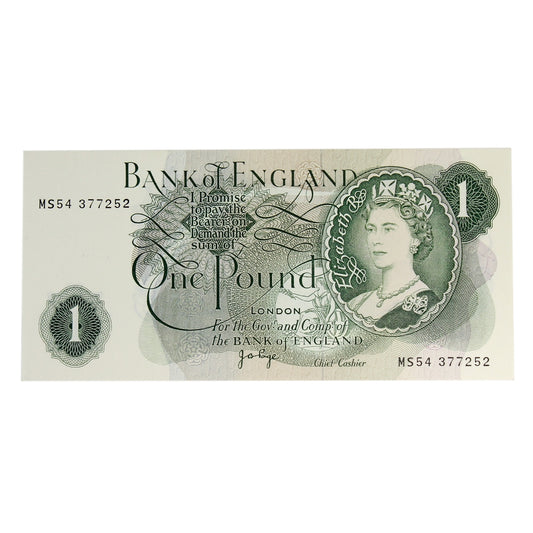 Great Britain 1970- 1 Pound Note, BE82d, MS__, UNC