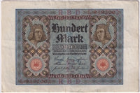 Germany 1920 100 Mark Note, Pick #69a, EF (L)