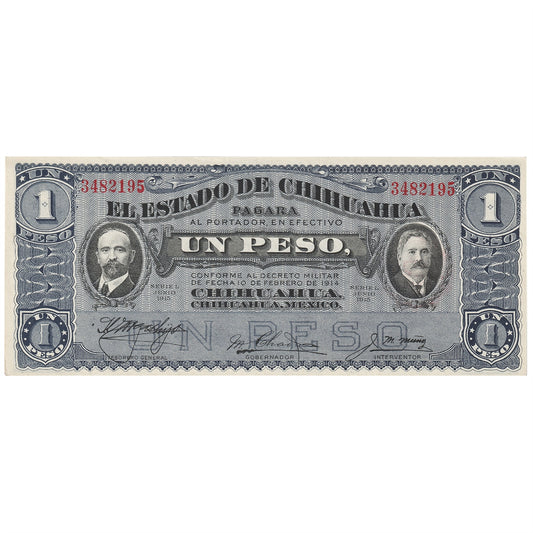 Mexico - Revolutionary 1915 1 Peso Note, Pick #S530e, AU-UNC