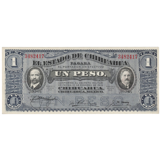 Mexico - Revolutionary 1915 1 Peso Note, Pick #S530e, AU