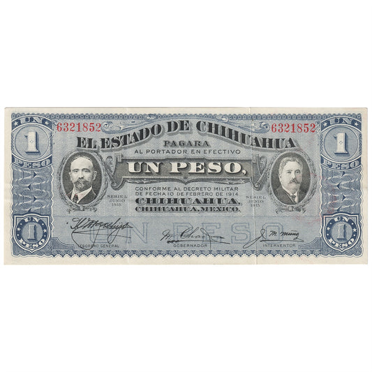 Mexico - Revolutionary 1915 1 Peso Note, Pick #S530e, EF