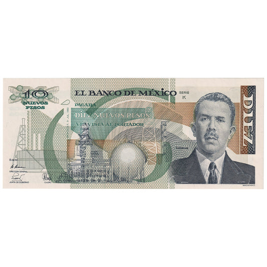 Mexico 1992 10 Nuevos Peso Note, Pick #95, UNC