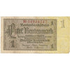 Germany 1937 1 Rentenmark Note, 8 Digit, VF