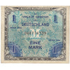 Germany 1944 1 Mark Note, Pick #192a, 9 Digit with F, AU