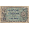 Germany 1944 10 Mark Note, Pick #194a, 9 Digit With F, F