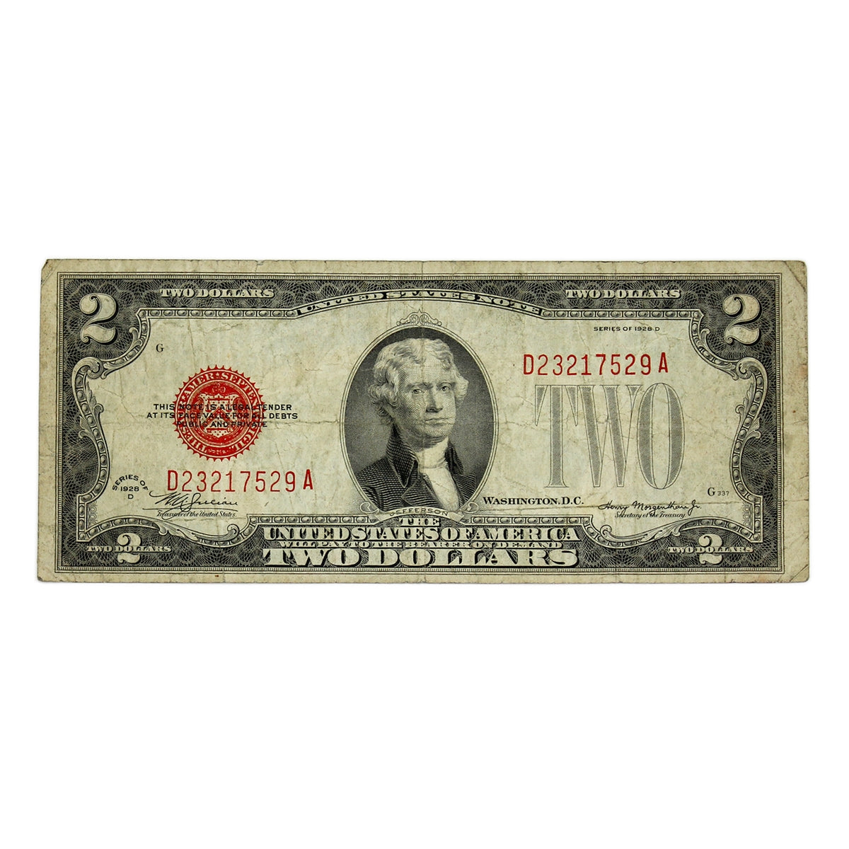 USA 1928D $2 Note, FR #1505, Julian-Morgenthau, F