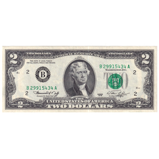 USA 1976 $2 Note, FR #1935B, Neff-Simon, New York, UNC