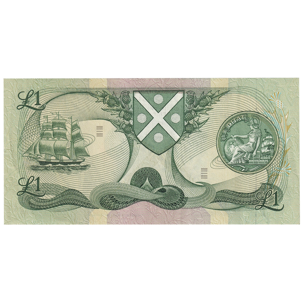 Scotland 1980 Bank of Scotland 1 Pound Note, Pick #111d, EF-AU