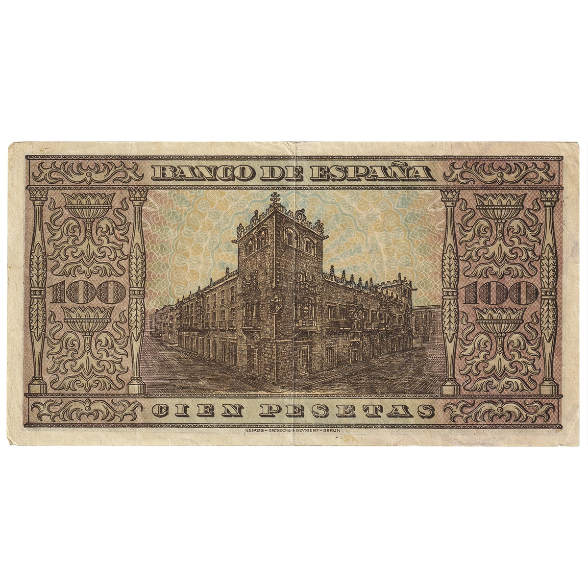 Spain 1938 100 Pesetas Note, Pick #113a, VF-EF