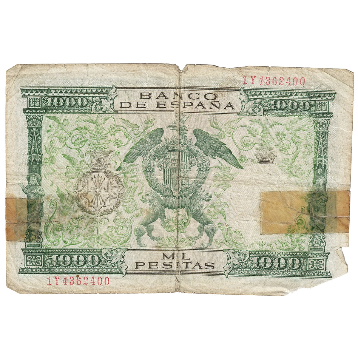 Spain 1957 1000 Pesetas Note, Pick #149a, Circ