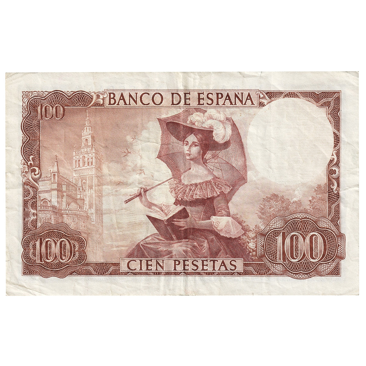 Spain 1965 100 Pesetas Note, Pick #150, VF