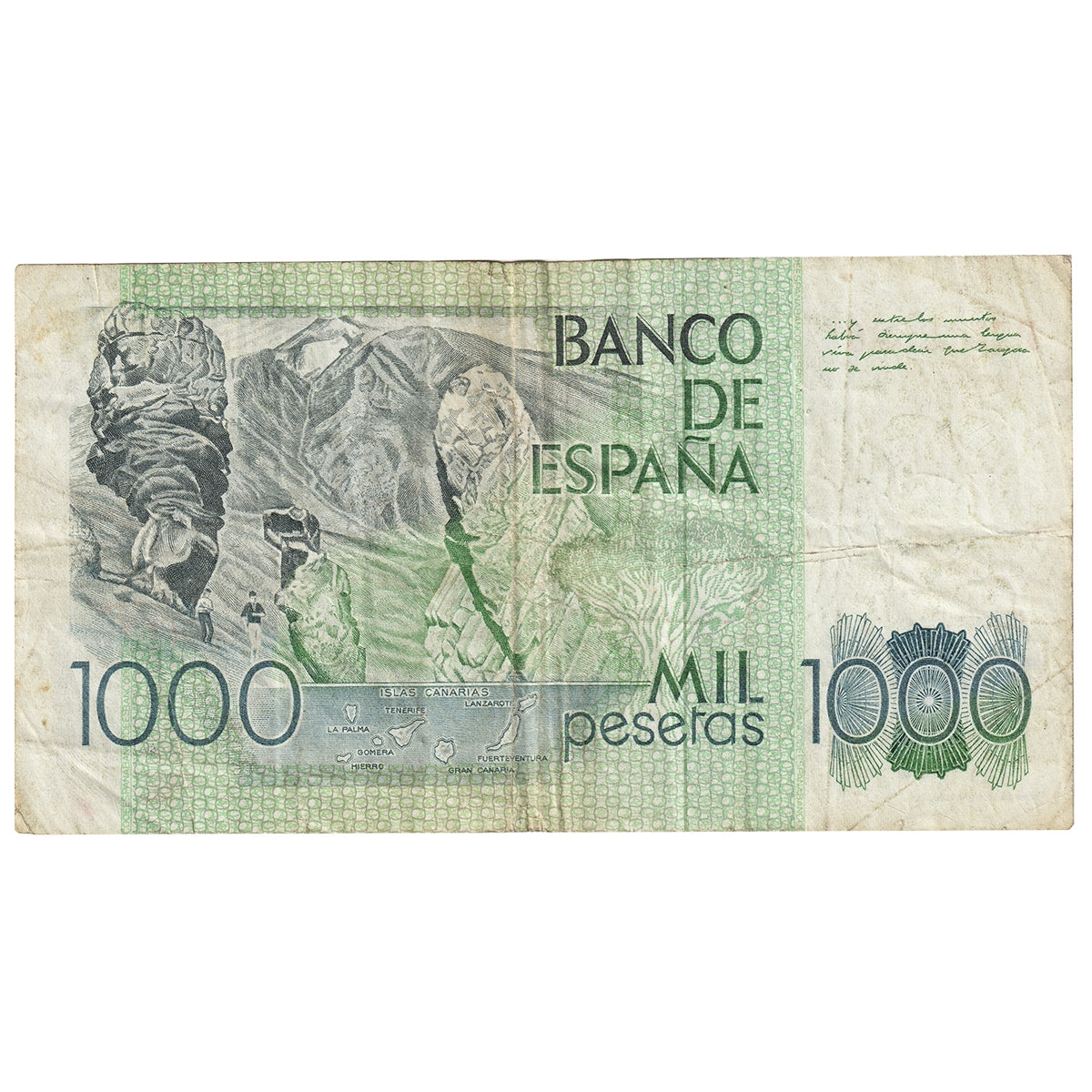 Spain 1979 1000 Pesetas Note, Pick #158, CIRC