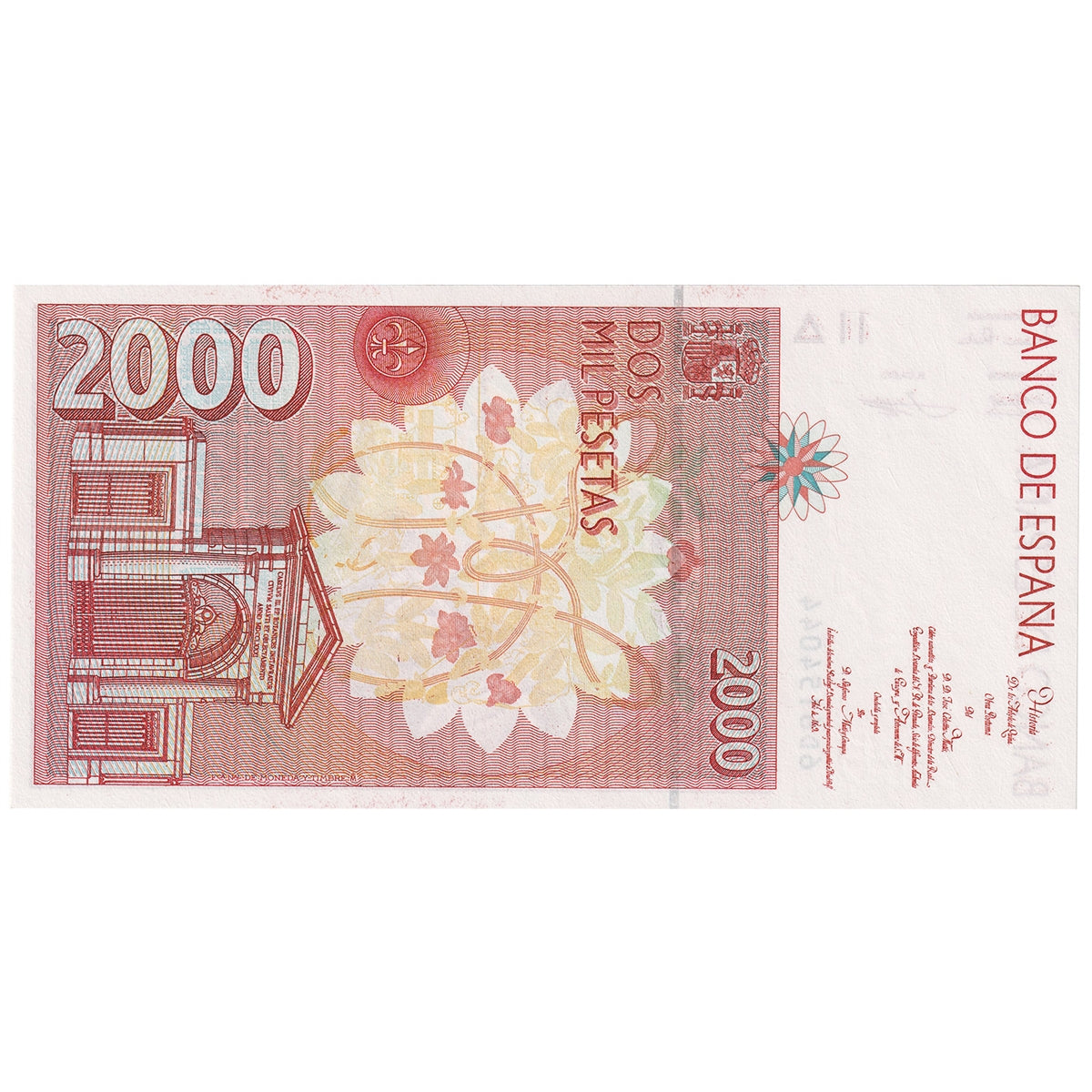 Spain 1992 2000 Pesetas Note, Pick #164, UNC