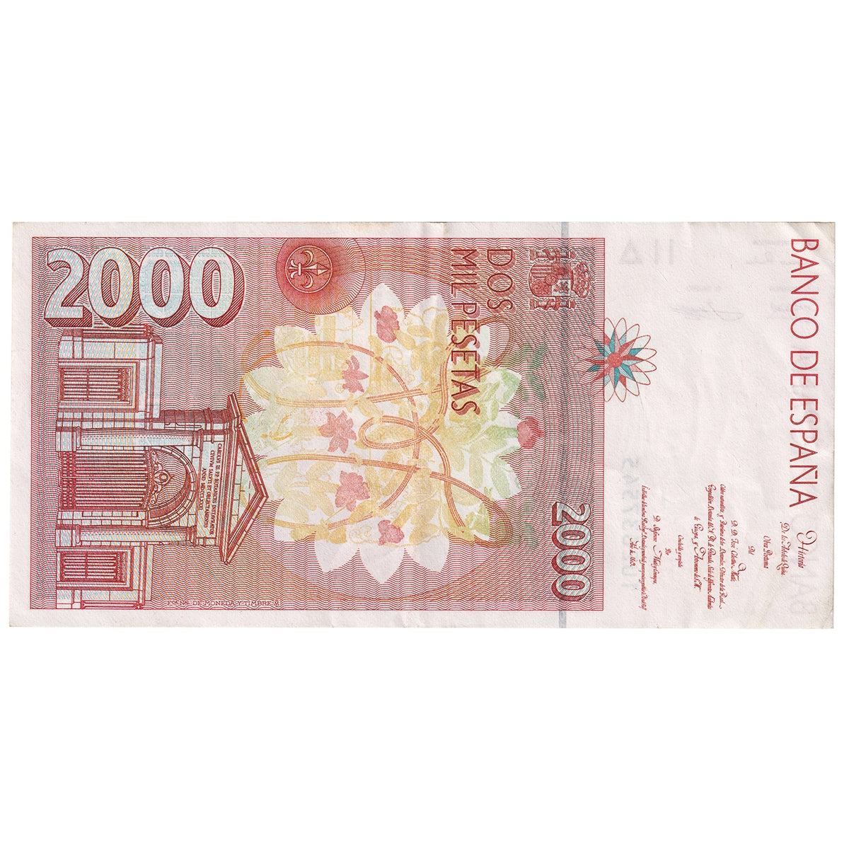 Spain 1992 2000 Pesetas Note, Pick #164, EF