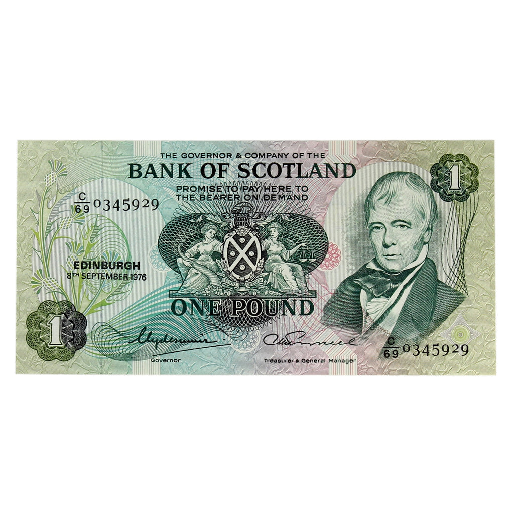 Scotland 1976 Bank of Scotland 1 Pound Note, SC109c, AU-UNC