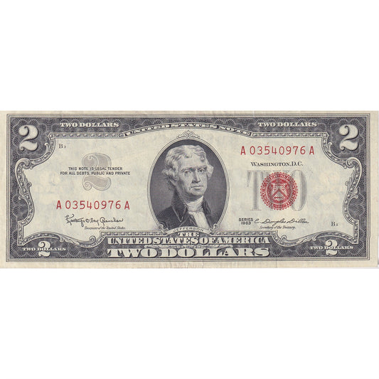 USA 1963 $2 Note, FR #1513, Granahan-Dillon, AU