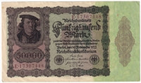 Germany 1922 50,000 Mark Note, Pick #80, EF (L)